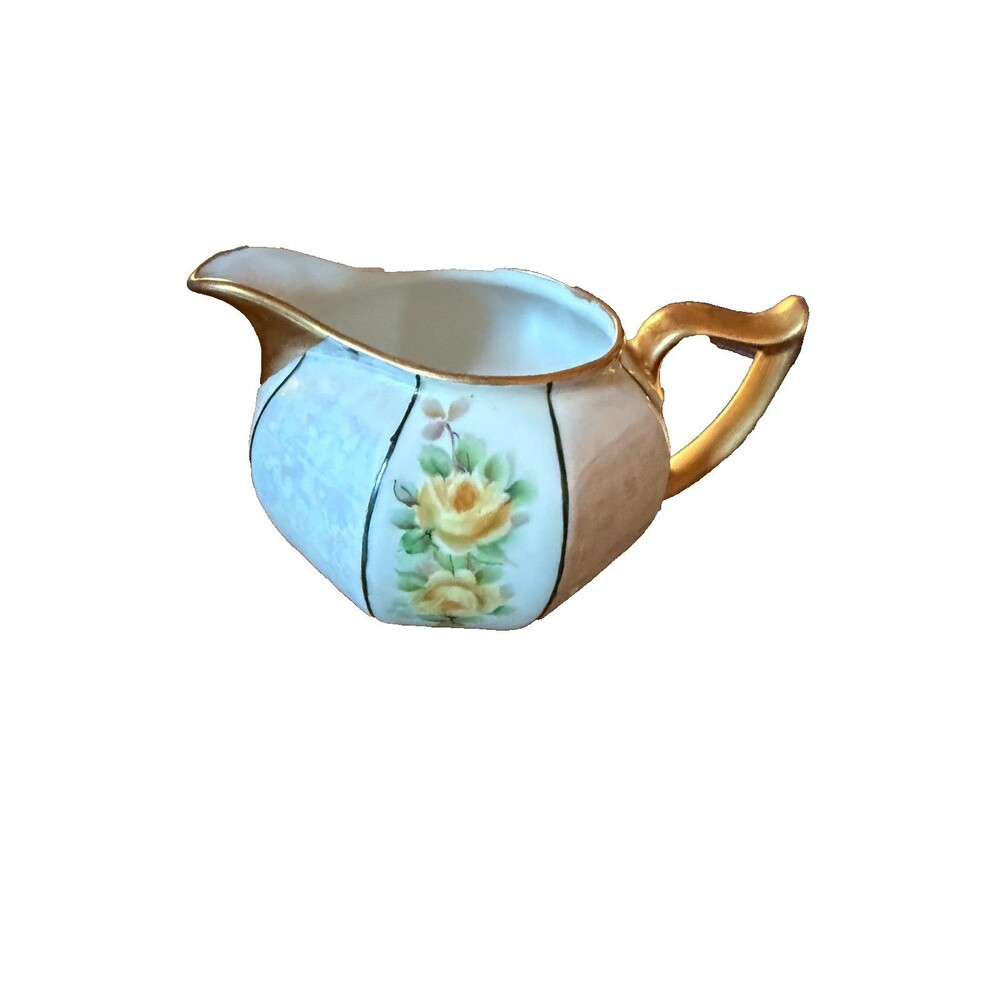 Lusterware Creamer Bavaria With Yellow Painted Roses